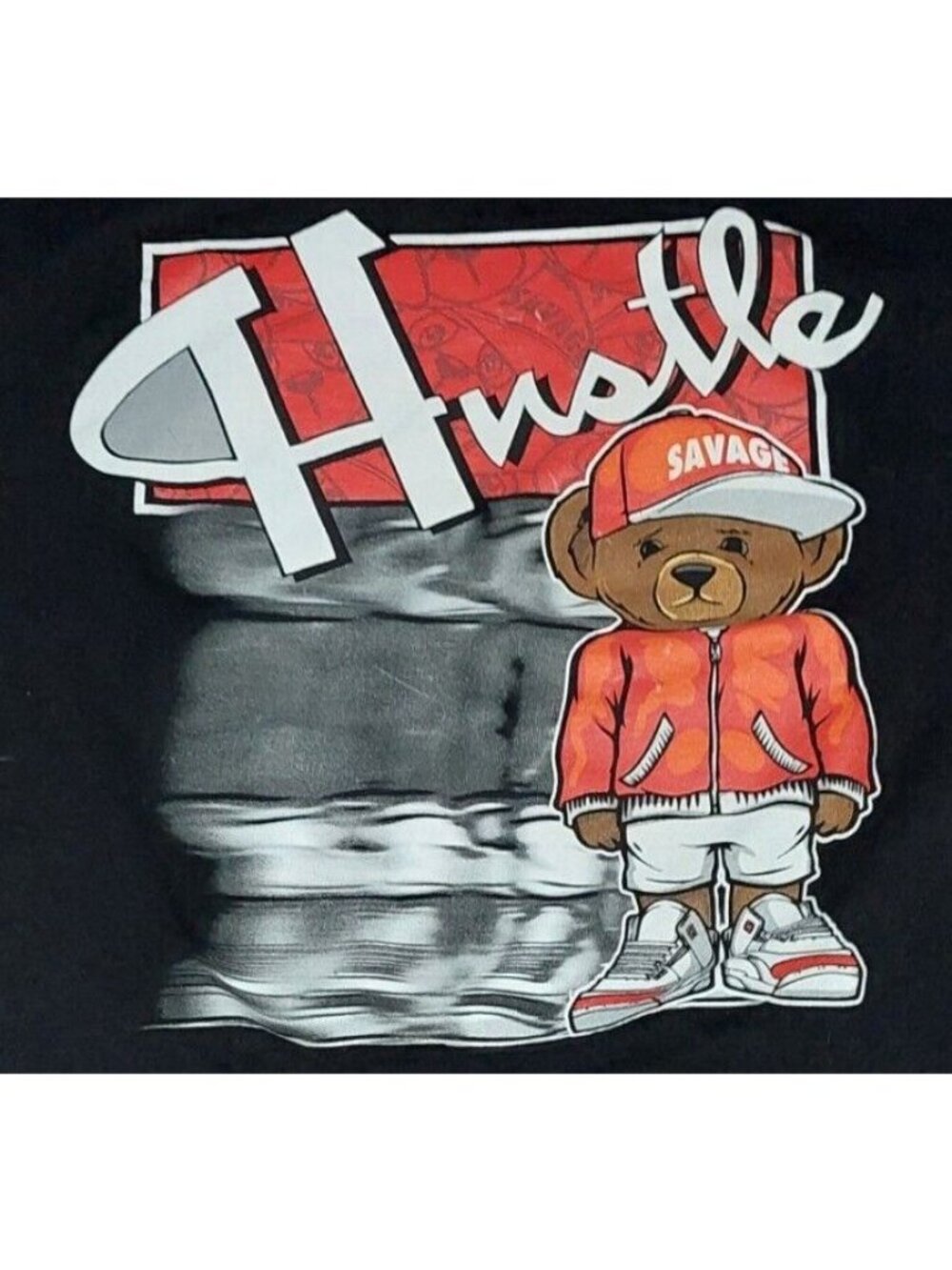 Bailey Hustle Savage Bear T-Shirt Mens Size XL Black